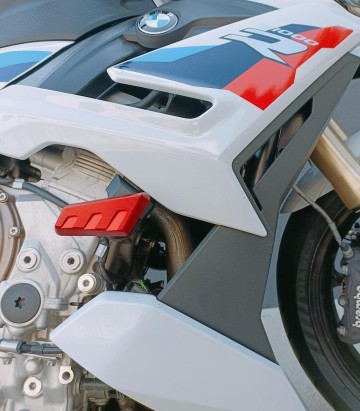Protetores anti-queda LighTech de posição central em vermelho para BMW S 1000 R (21-23)