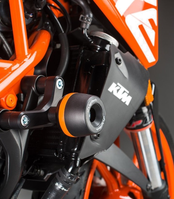 Topes Anticaída Amortiguados LighTech con Casquillo de 10 mm para KTM Duke 125 (17-21), Duke 390 (17-22)
