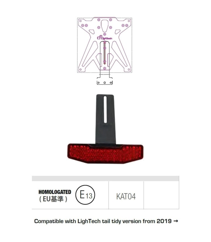 Catadiottro con supporto per portatarga LighTech LighTech