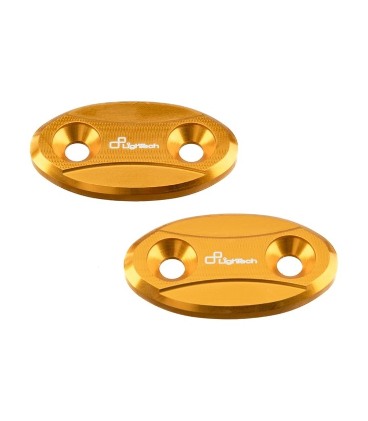 Tampas de espelho retrovisor LighTech em dourado para BMW S 1000 RR (09-18), Yamaha YZF R1 (09-14)