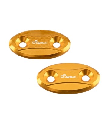 Tampas de espelho retrovisor LighTech em dourado para BMW S 1000 RR (09-18), Yamaha YZF R1 (09-14)