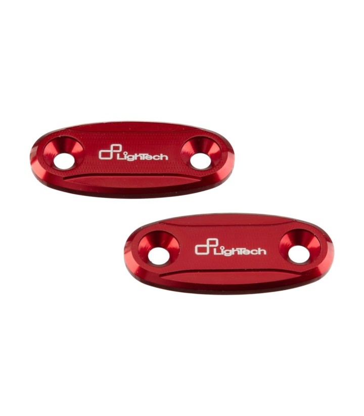 Tampas de espelho retrovisor LighTech em vermelho para Honda CBR 500 R (16-20), Kawasaki ZX 10 R (05-07), ZX 6 R (05-08)