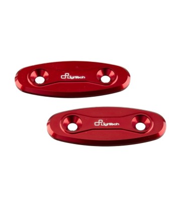 LighTech Mirror Block-Off Plates in Red for Suzuki GSX-R 1000 (05-16), GSX-R 600/750 (08-16)