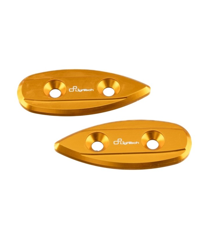 LighTech Mirror Block-Off Plates in Gold for Yamaha YZF R1 (98-06), YZF R6 (99-07)