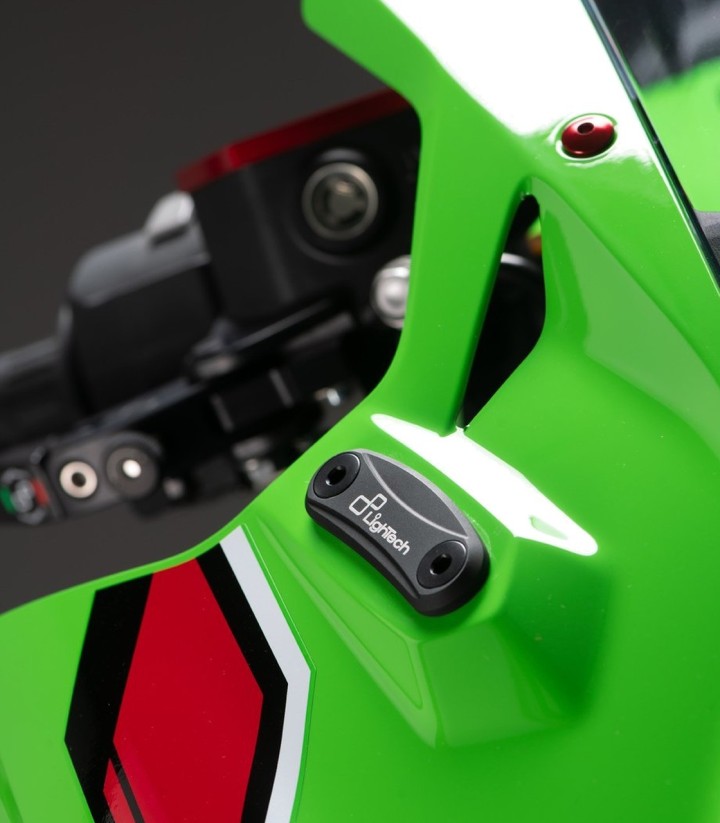 LighTech Mirror Block-Off Plates in Black for Kawasaki ZX 10 R (11-15)
