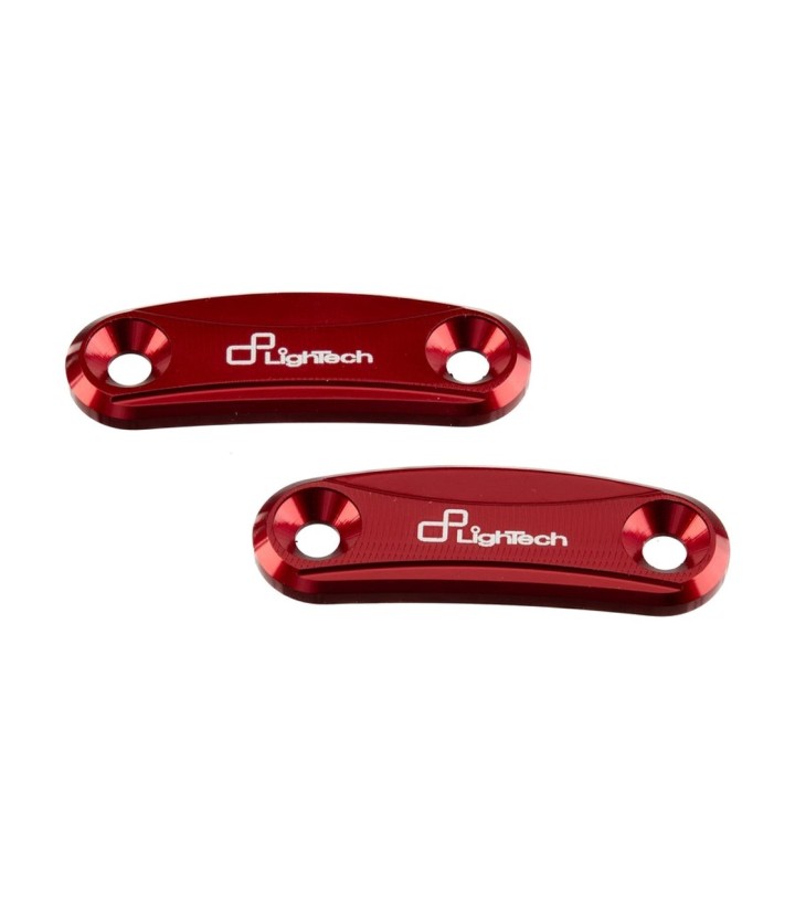 LighTech Mirror Block-Off Plates in Red for Kawasaki ZX 10 R (11-15)