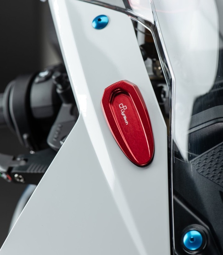 LighTech Mirror Block-Off Plates in Red for BMW S 1000 RR (19-25)