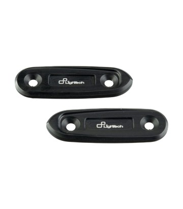 LighTech Mirror Block-Off Plates in Black for Yamaha YZF R3 (19-24)