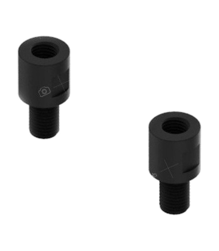 Juego de Adaptadores de Rosca para Retrovisor LighTech M10X 1.25 hembra a M10 macho en Negro