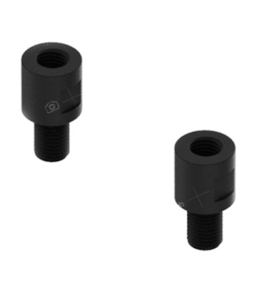 Jogo de adaptadores de rosca para espelho retrovisor LighTech M10X 1.25 fêmea para M10 macho em preto