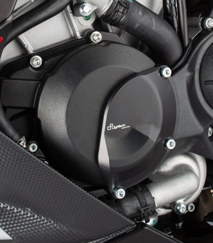 Protezione coperchio alternatore LighTech lato sinistro nera per diversi modelli Aprilia