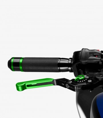 Puig Green Brake and Clutch levers model Extendable-foldable 3.0