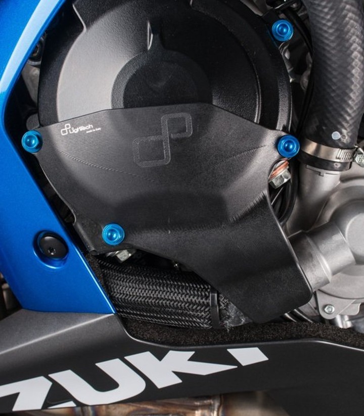 Beschermer voor het linker alternatordeksel LighTech in zwart voor Suzuki GSX-R 1000 (17-22)