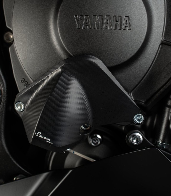 Protetor da tampa da embraiagem LighTech direito em preto para Yamaha MT 10 (16-21), YZF R1 (15-25)
