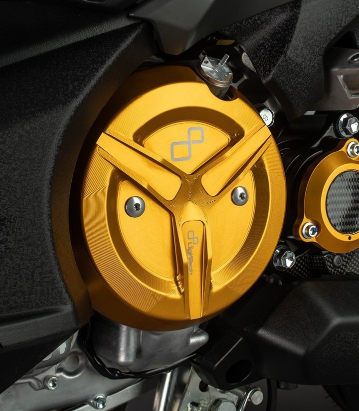 Set carterbeschermers LighTech in goud voor Yamaha TMAX 530 (17-24), TMAX 560 (20-26)
