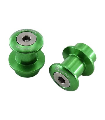 LighTech M10x1.25 Paddock Stand Bobbins in Green for CFMOTO SR 450 (23), Kawasaki ER 6 (12-20), ZX 6 R (22-25)