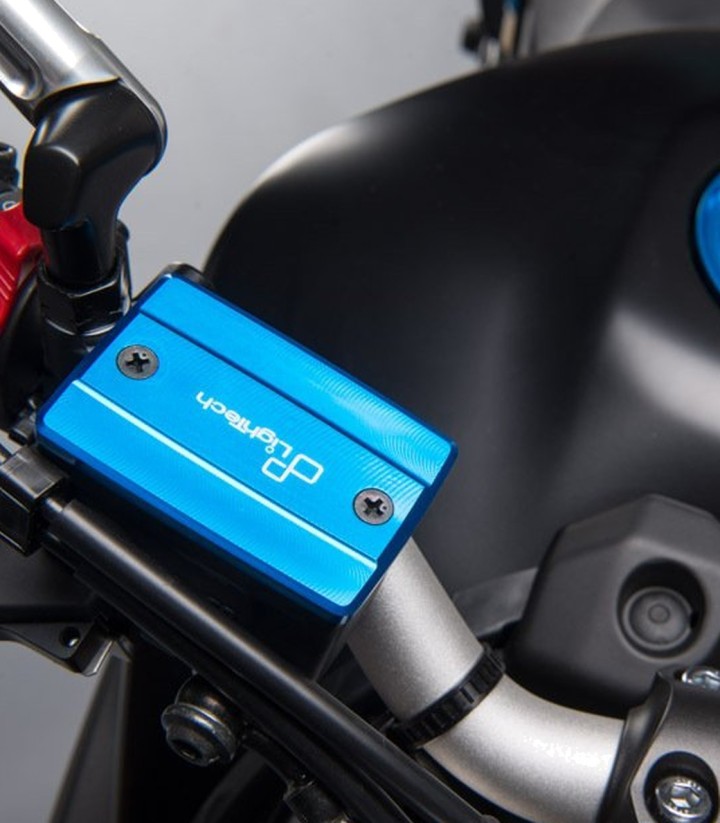 LighTech Front Brake Reservoir Cap in Cobalt Blue for several Honda and Yamaha models