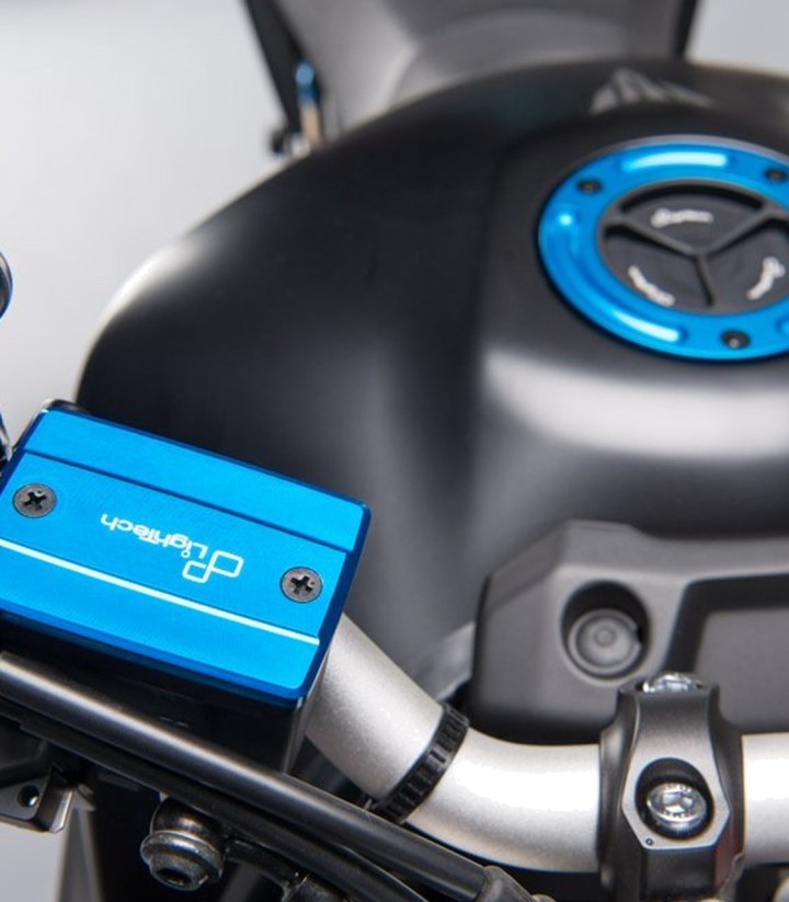 Couvercle de maître-cylindre de frein avant LighTech bleu cobalt pour several Honda and Yamaha models