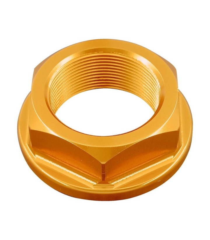Tuerca de Dirección LighTech M25 x 1 en Oro para varios modelos de Kawasaki y Triumph