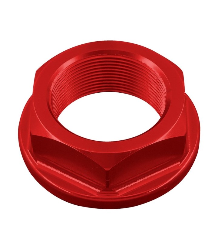 Dado di sterzo LighTech M25 x 1 rosso per several Kawasaki and Triumph models