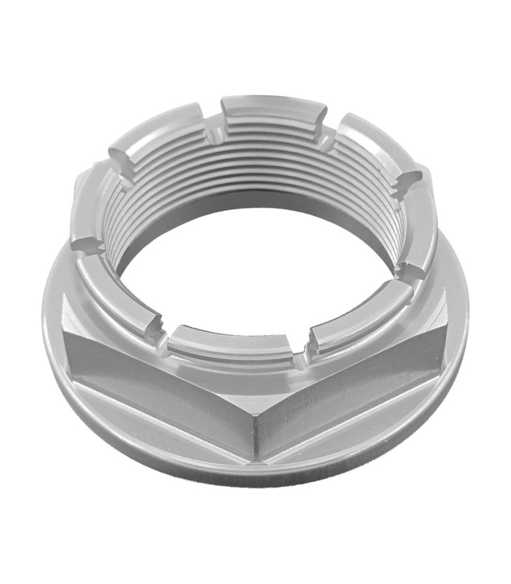 Achterwielmoer LighTech M38 x 1,5 in zilver voor diverse modellen van Ducati en Triumph