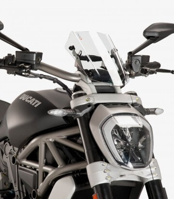 Ducati X Diavel/S Puig Naked Sport Adjustable Transparent Windshield 8921W