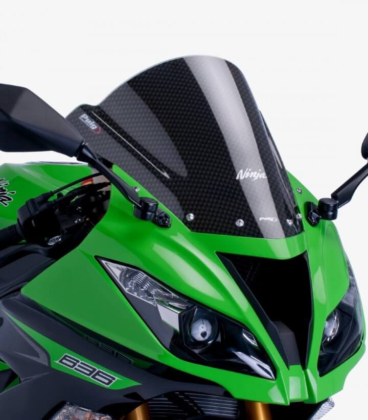 Windschild Puig Z-Racing Kawasaki ZX-6R Ninja (09-17) Carbon-Optik 6482C