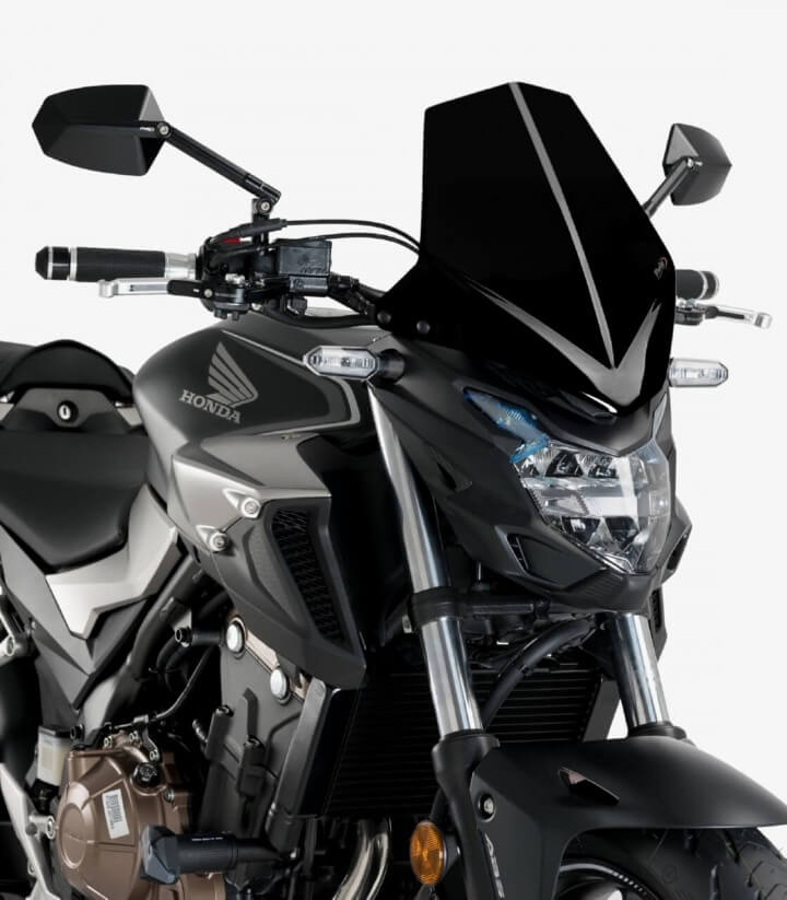 Honda CB500F Puig Naked New Generation Sport Black Windshield 3657N