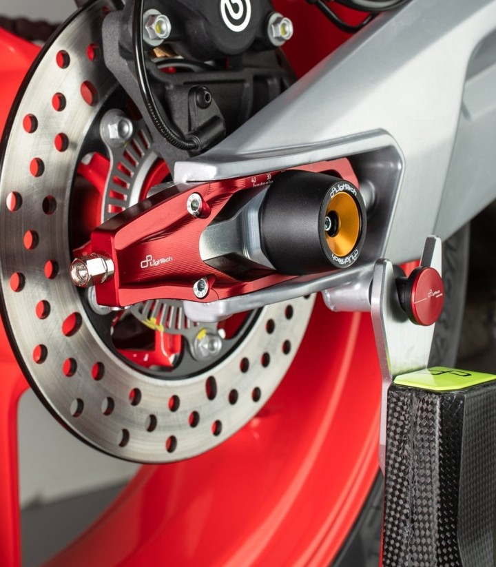 Tendeurs de chaîne LighTech coloris rouge pour Aprilia RS 660 (20-25), Tuono 660 (20-25)