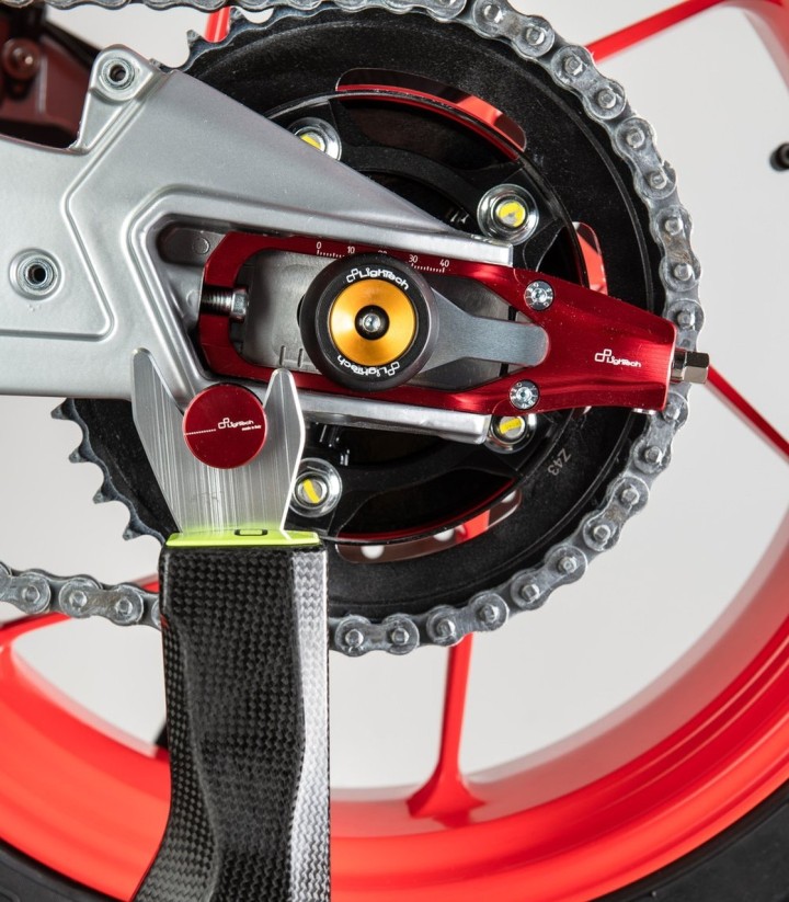 Tendicatena LighTech rosso per Aprilia RS 660 (20-25), Tuono 660 (20-25)
