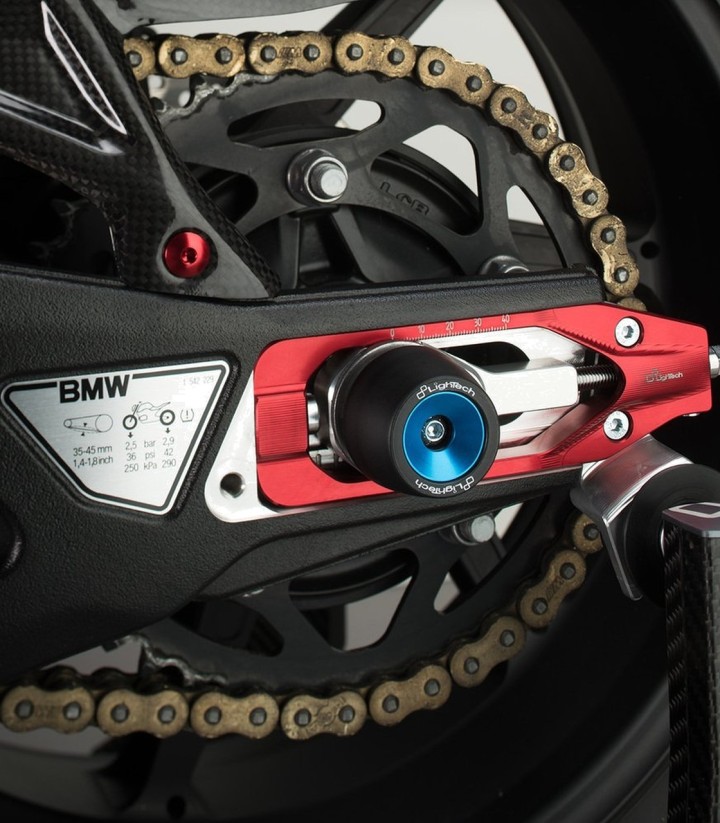 Tendeurs de chaîne LighTech coloris rouge pour BMW M 1000 R/RR (22-24), S 1000 R (21-25), S 1000 RR (19-25)
