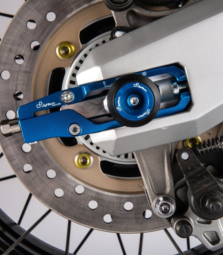 Tendeurs de chaîne LighTech coloris bleu cobalt pour Honda X ADV 750 (17-25)