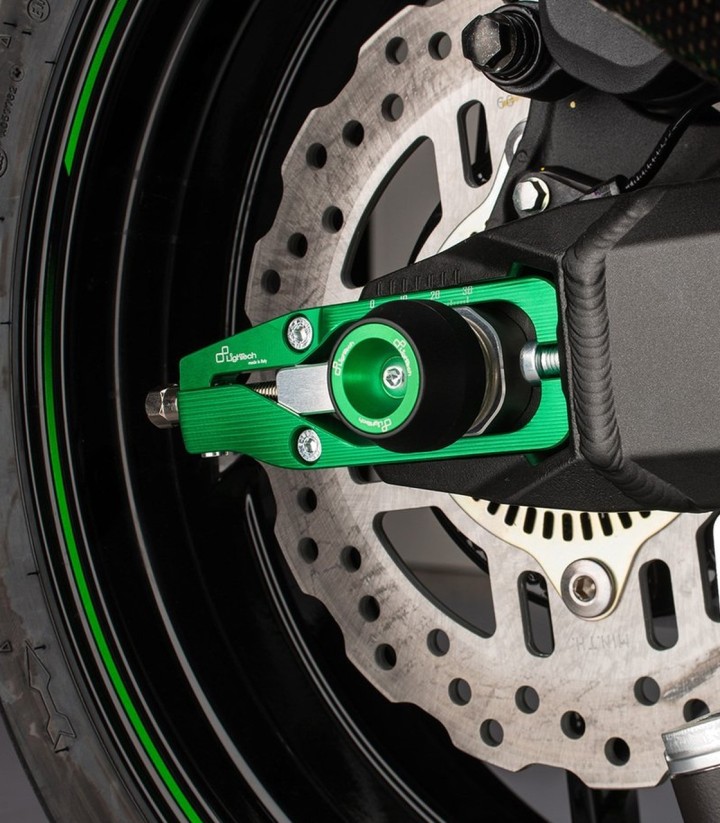 Tensores de corrente LighTech em verde para Kawasaki Z 900 (17-25), ZX 6 R (09-17)