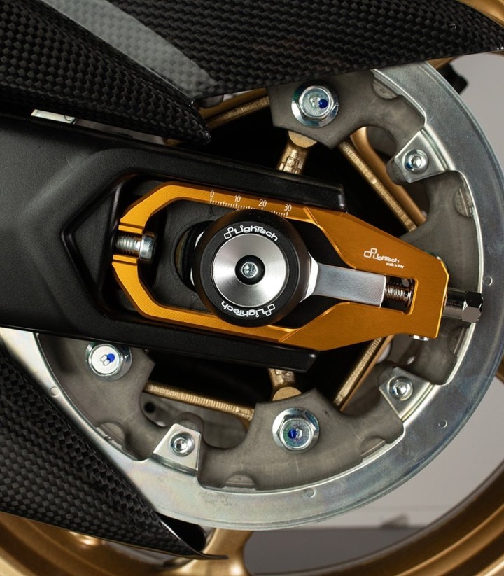 Tendeurs de chaîne LighTech coloris or pour Yamaha TMAX 500 (08-11), 530 (12-24), 560 (20-25)