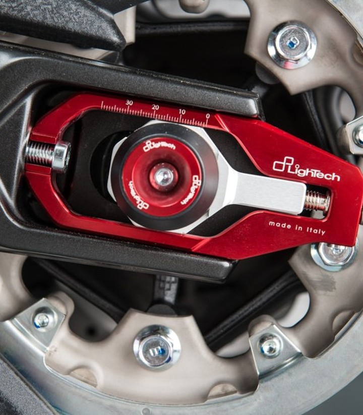 LighTech Chain Adjusters in Red for Yamaha TMAX 500 (08-11), 530 (12-24), 560 (20-25)
