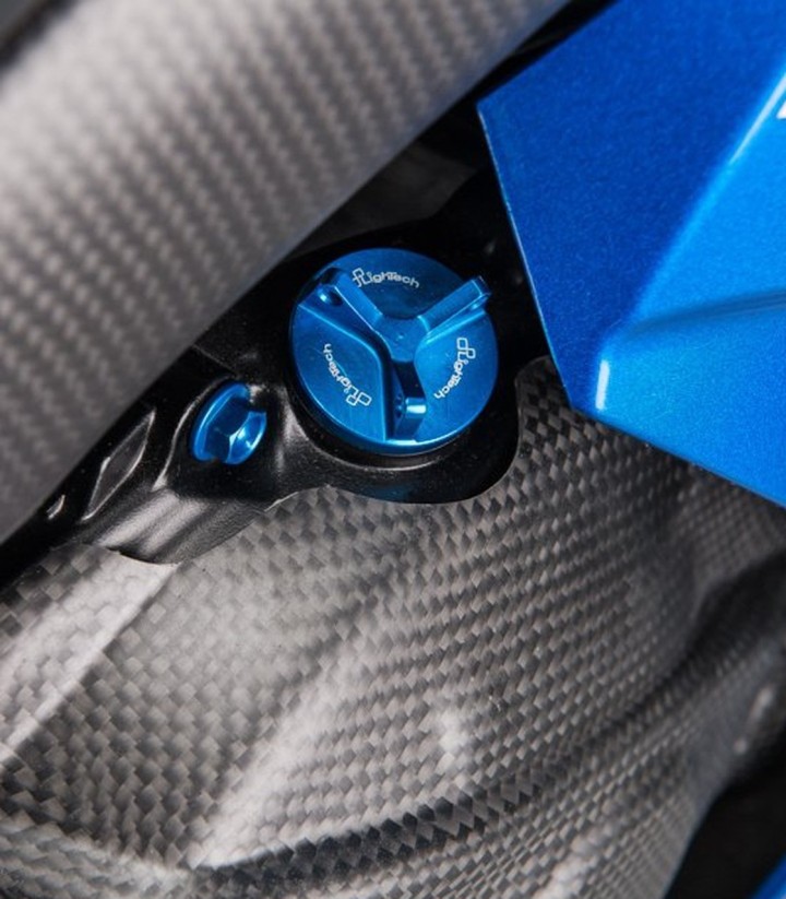 Tampão de óleo LighTech M20 x 1,5 em azul-cobalto para several Aprilia, Moto Guzzi and Suzuki models
