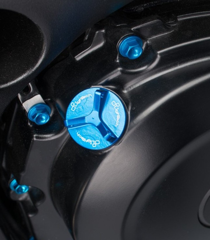 LighTech Oil Filler Cap M20 x 1.5 in Cobalt Blue for several Aprilia, Moto Guzzi and Suzuki models
