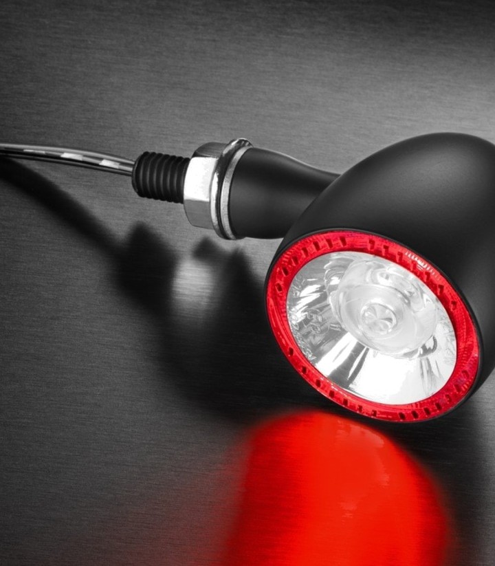 Indicatori di direzione Kellermann Bullet 1000 neri con luce di posizione e luce stop 180200x2
