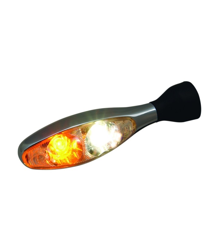 Clignotants Kellermann Micro 1000 chromés avec feu de position 141100x2