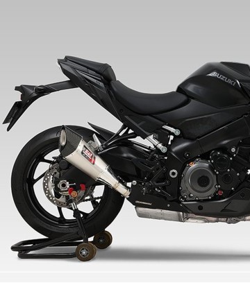Escape Yoshimura R-11 Acero satinado con punta de carbono para Suzuki GSXS 1000 (21-26) 1f0-19a-5e30