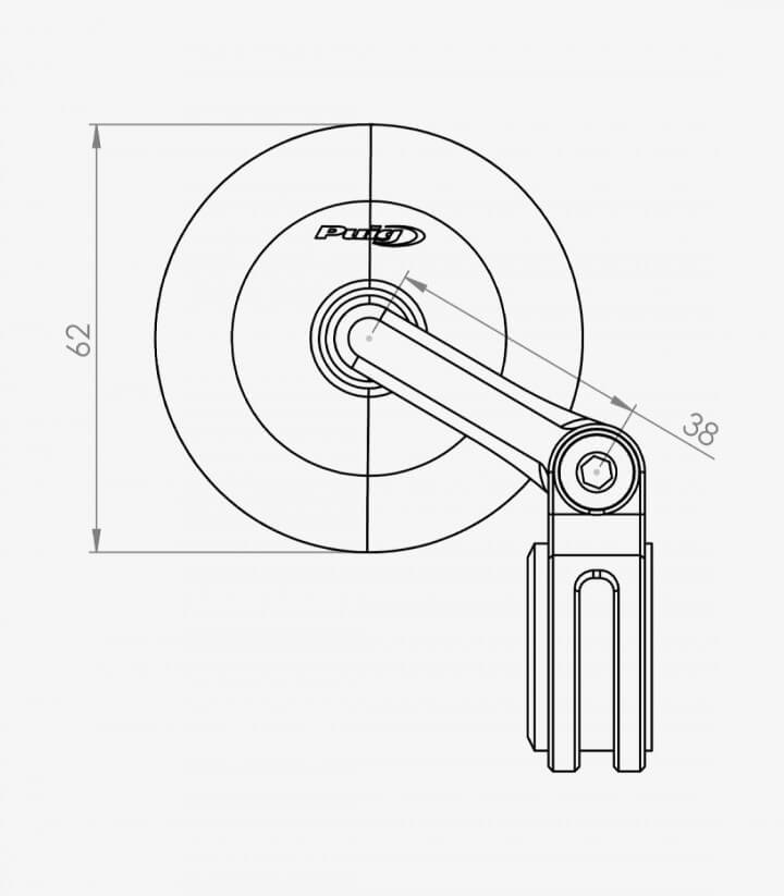 Spiegel Tracker von Puig in eloxiertem Aluminium 9506Dx2