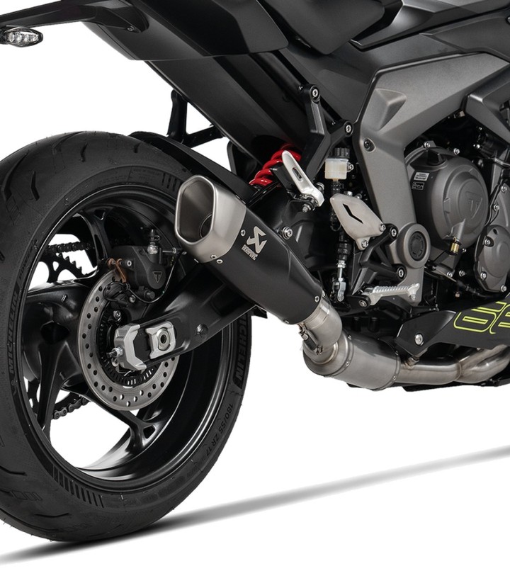 Akrapovič Racing Auspuff in Schwarz für Triumph Daytona 660 (24-26), Tiger Sport 660 (24-26), Trident 660 (21-26) S-T6R2-CQTBL