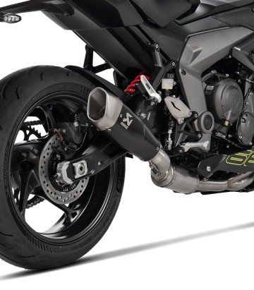 Akrapovič Racing-uitlaat in zwart voor Triumph Daytona 660 (24-26), Tiger Sport 660 (24-26), Trident 660 (21-26) S-T6R2-CQTBL