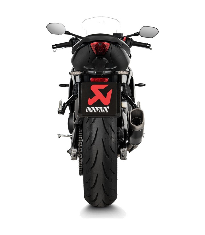 Escape Akrapovič Racing em preto para Triumph Daytona 660 (24-26), Tiger Sport 660 (24-26), Trident 660 (21-26) S-T6R2-CQTBL