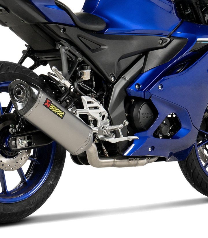 Akrapovič Racing-uitlaat van titanium voor Yamaha MT 125 (21-26), R 125 (21-26), YZF 125 R (21-25), YZF R25 (21-26)