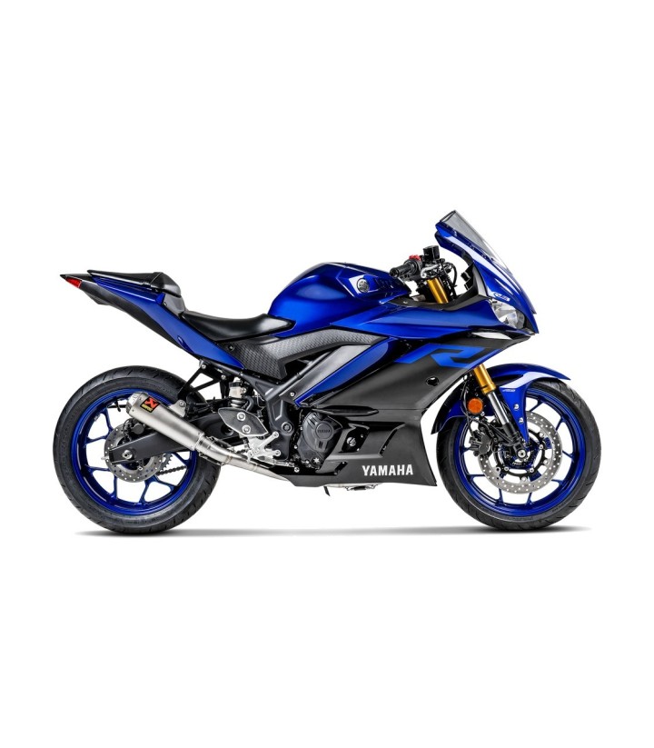 Échappement Akrapovič Racing en acier pour Yamaha MT 03 320 (16-19), YZF R25 (14-21), YZF R3 (15-21) S-Y2R1-CUBSS
