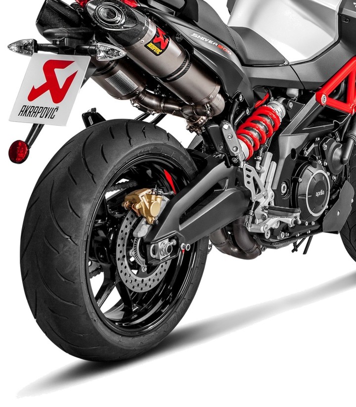 Akrapovič Exhaust in Titanium for Aprilia Shiver 900 (17-20) S-A9SO1-HDT/1