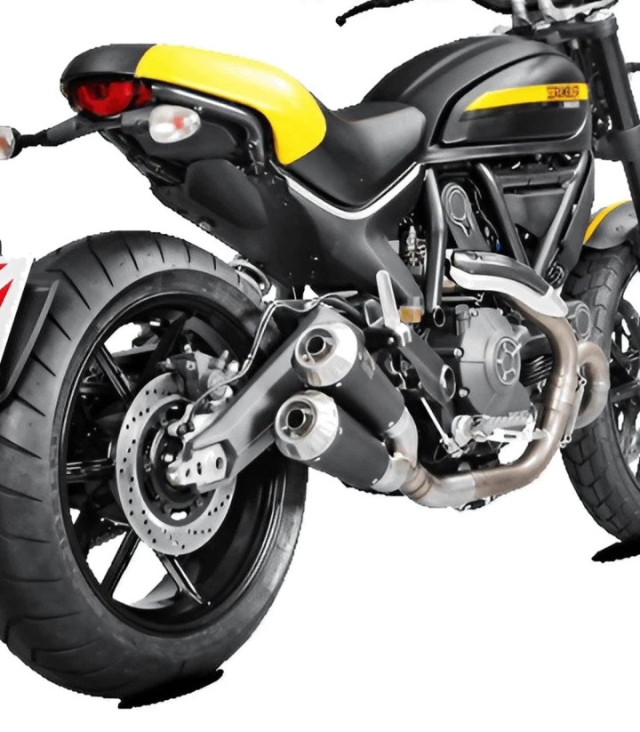 Zwarte Akrapovič-uitlaat voor Ducati Monster 659/797 (17-20), Scrambler 800 (15-20) S-D8SO4-CUBTBL1