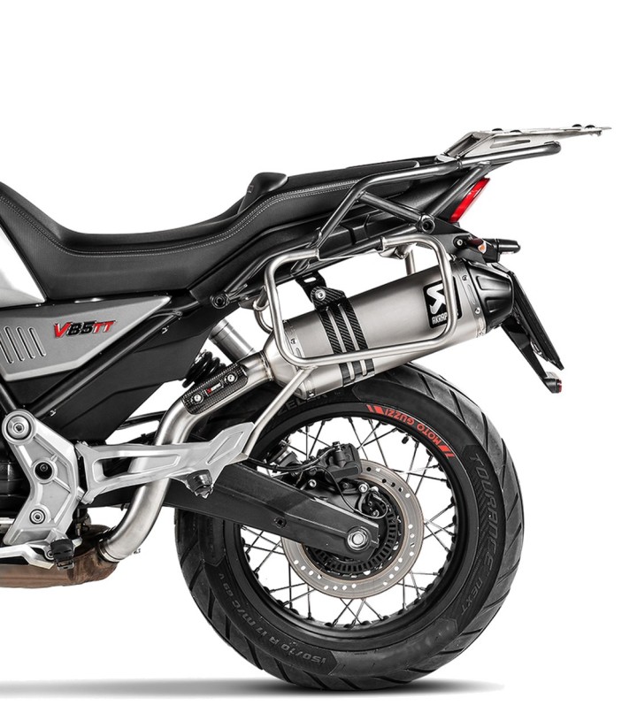Akrapovič Exhaust in Titanium for Moto Guzzi V 85 (19-24) S-MG8SO2-HFTT