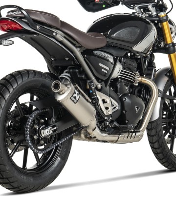 Akrapovič-uitlaat van titanium voor Triumph Scrambler 400 X (23-26), Speed 400 (23-26) S-T4SO1-HDT